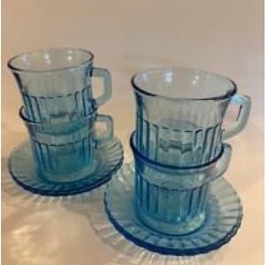 Forte Crisa Mexico Ice Blue Cups & Saucers